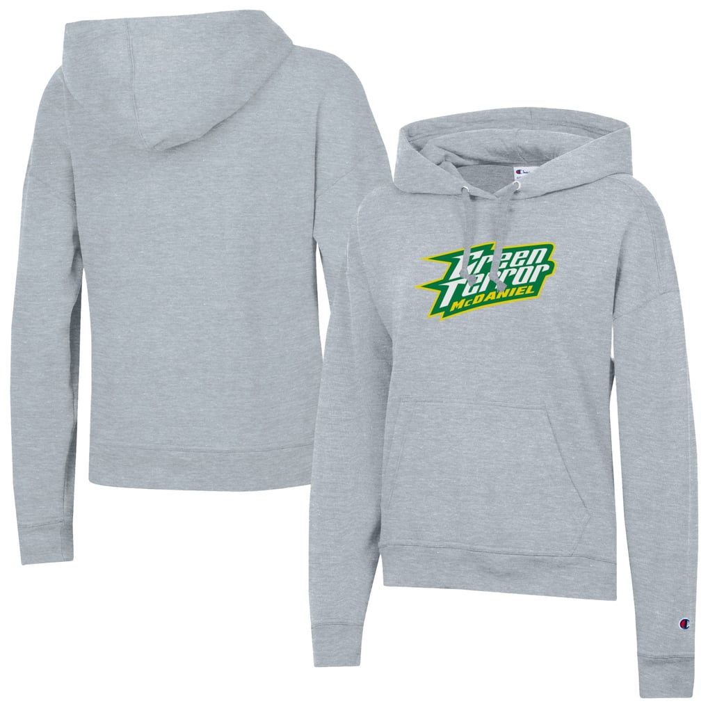  McDaniel Green Terror Champion Women's Powerblend Fleece Pullover Hoodie - Gray